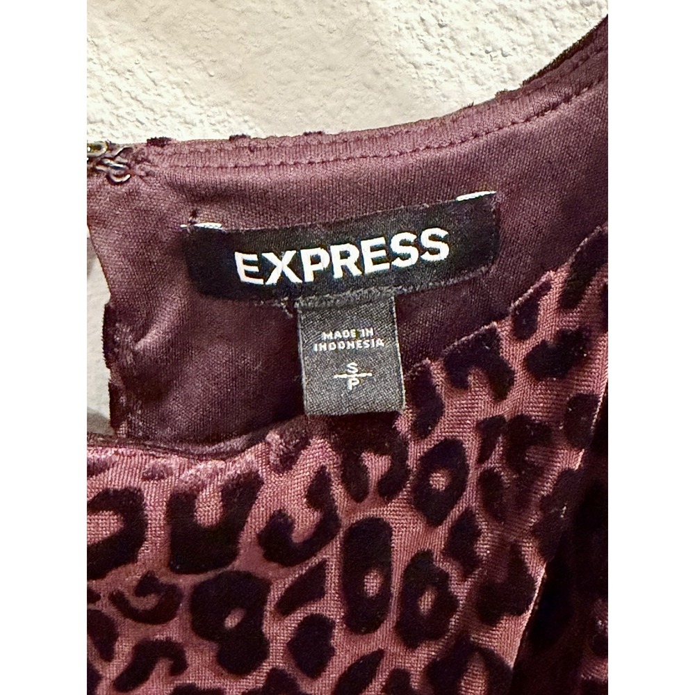 Express Velvet Burnout Leopard Animal Print Dress Women's S Chic Holiday Party - Picture 5 of 6